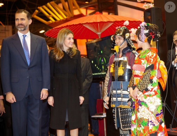 Felipe et Letizia d'Espagne inauguraient le 30 janvier 2013, jour du 45e anniversaire du prince, le Fitur, salon international annuel du tourisme de Madrid.
