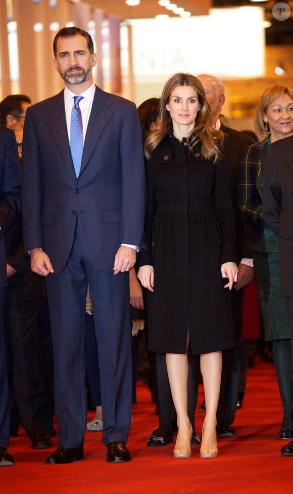Felipe et Letizia d'Espagne inauguraient le 30 janvier 2013, jour du 45e anniversaire du prince, le Fitur, salon international annuel du tourisme de Madrid.