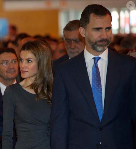 Felipe et Letizia d'Espagne inauguraient le 30 janvier 2013, jour du 45e anniversaire du prince, le Fitur, salon international annuel du tourisme de Madrid.