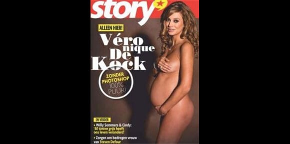 Miss Belgique 1995, Véronique De Kock, nue et enceinte en couverture de Story