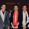 Louis Ducruet, Pauline Ducruet, et la princesse Stéphanie de Monaco lors de la cérémonie de clôture de la New Generation, 2e compétition de Cirque pour de jeunes artistes à Monaco le 3 février 2013.