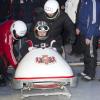 Le prince Albert de Monaco retrouve des sensations en haut de la piste Olympia Saint-Moritz Celerina lors des championnats du monde de bobsleigh et de skeleton, le 1er février 2013.