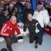 Le prince Albert de Monaco avec Ivo Ferriani et Yves Piaget à St Moritz (Suisse) pour les championnats du monde de bobsleigh et de skeleton, début février 2013.