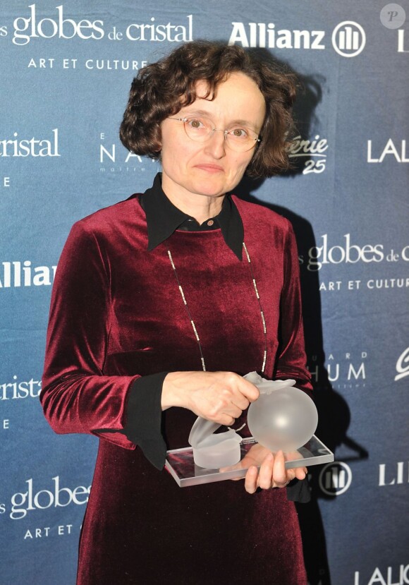 Marie Helene Lafon - 8e cérémonie des Globes de Cristal au Lido à Paris le 4 Fevrier 2013. Meilleur roman.