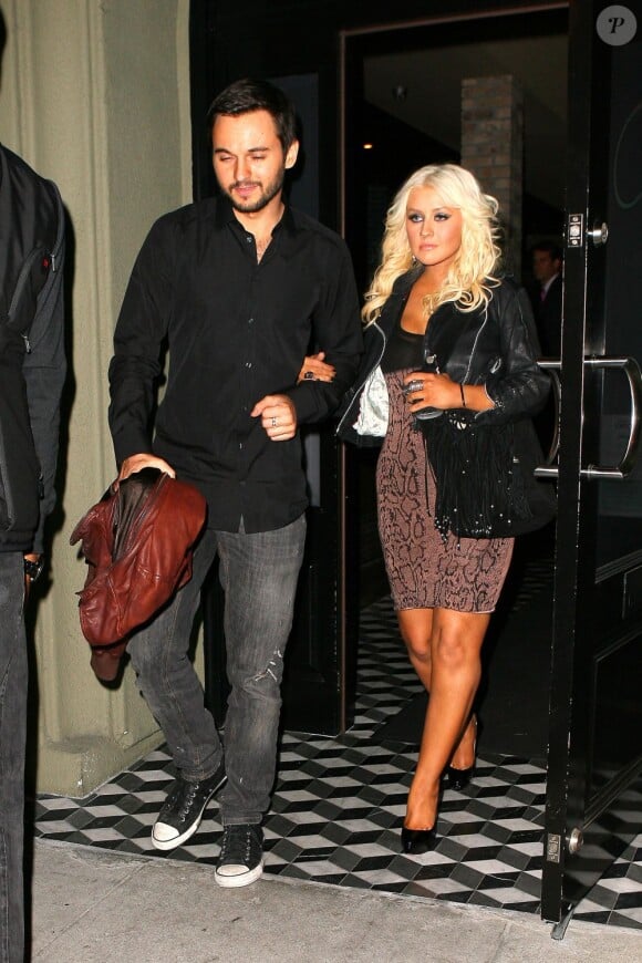 Christina Aguilera et son nouveau compagnon Matthew Rutler à Los Angeles le 17 avril 2012.