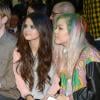 Selena Gomez, avec une amie, présente sa collection de vêtements pour Adidas, en association avec le label NEO, à New York, le 6 février 2013.