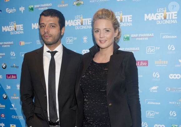 Virginie Efira enceinte et son compagnon Mabrouk El Mechri pendant la soirée des Magritte du cinéma 2013 à Bruxelles, le 2 février 2013.