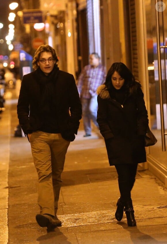 Jean Sarkozy et sa femme Jessica Sebaoun à l'anniversaire des 58 ans de Nicolas Sarkozy à Paris, le 28 janvier 2013.