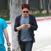 Exclu - L'acteur Stephen Moyer rejoint son épouse Anna Paquin qui vient d'emmener leurs jumeaux chez le médecin à Los Angeles, le 7 février 2013.