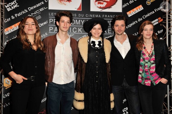 Les nomines, Izia Higelin, Pierre Niney, Soko, Raphael Personnaz et Celine Sallette lors la Conference de presse des Prix Romy Schneider et Patrick Dewaere au l'hotel Hayat Vendome a Paris le 11 fevrier 2013.11/02/2013 - 