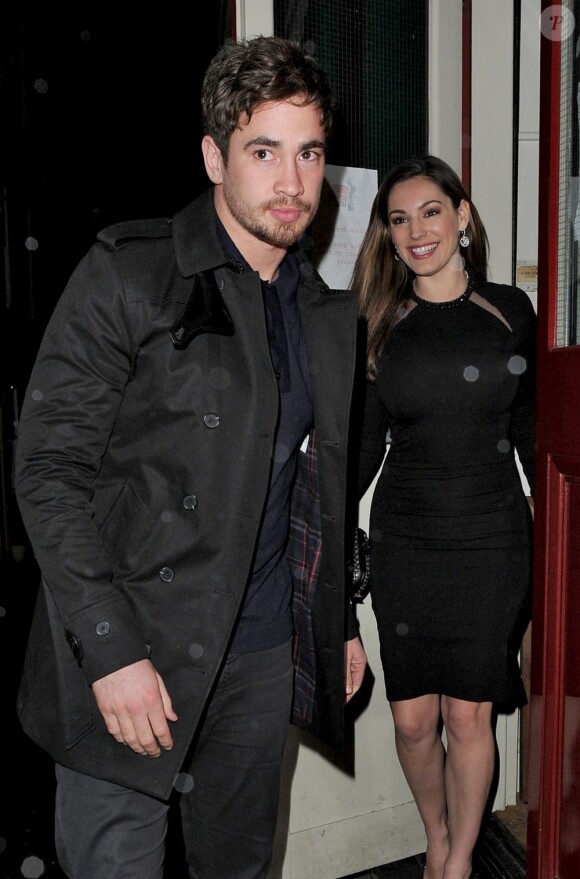 Kelly Brook et son ex-petit ami Danny Cipriani à la sortie du Disco Bistro à Londres. Le 9 février 2013.