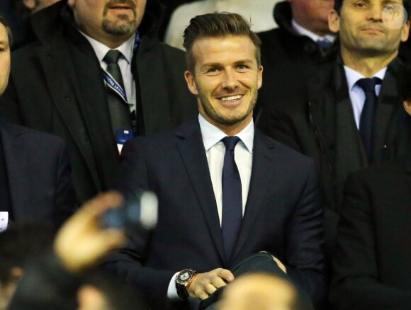 David Beckham lors de Valence CF - PSG, le 12 février 2013.