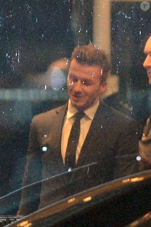 David Beckham à Paris, le 13 février 2013, après le match contre Valence.