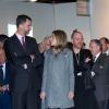La princesse Letizia et le prince Felipe d'Espagne inauguraient le 14 février 2013 la Foire internationale d'art contemporain de Madrid.