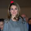 La princesse Letizia et le prince Felipe d'Espagne inauguraient le 14 février 2013 la Foire internationale d'art contemporain de Madrid.