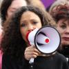 Thandie Newton est grande activiste pour One Billion Rising qui lutte contre les violences faites aux femmes. Londres, le 14 février 2013.