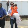 Tom Cruise avec sa fille Suri Cruise à New York le 18 juillet 2012