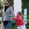 Jennifer Garner et sa fille Violet, à Brentwood, le 14 février 2013