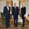 Le prince héritier Haakon et la princesse Mette-Marit de Norvège recevaient le 12 février 2013 au palais royal à Oslo l'ancien président des Etats-Unis Bill Clinton.