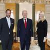 Le prince héritier Haakon et la princesse Mette-Marit de Norvège recevaient le 12 février 2013 au palais royal à Oslo l'ancien président des Etats-Unis Bill Clinton.