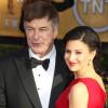 Alec Baldwin et sa femme Hilaria Thomas, aux SAG Awards, à Los Angeles, le 27 janvier 2013.
