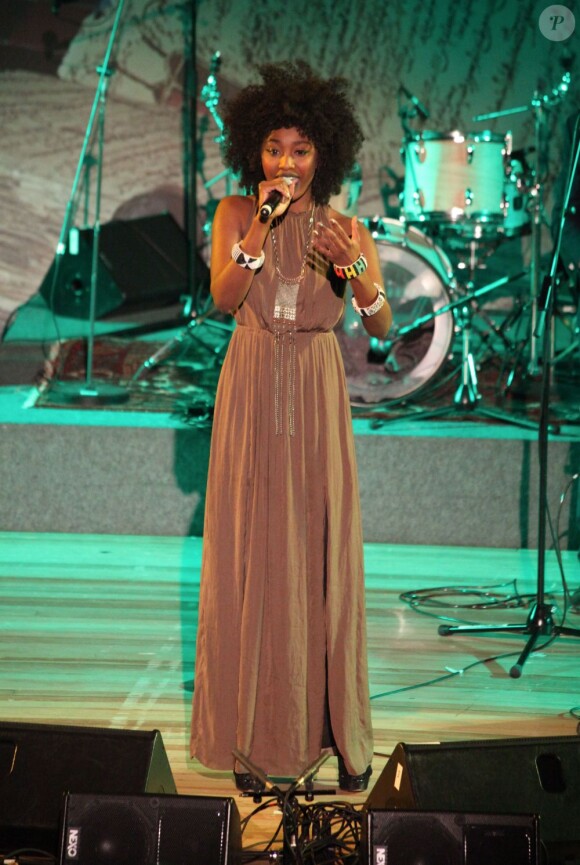 Exclusif - Inna Modja chante à la soirée de solidarité pour le Mali à l'Unesco à Paris, le 18 février 2013.