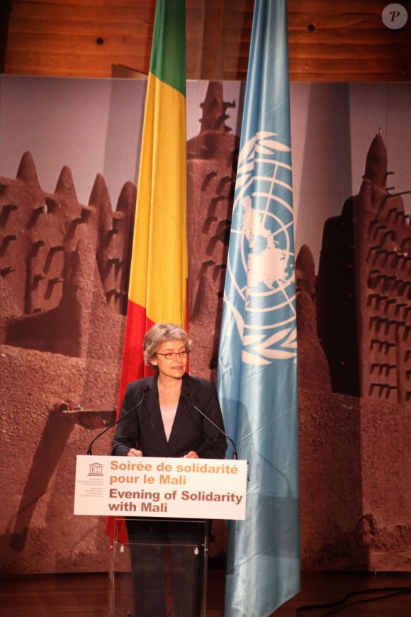 Exclusif - Irina Bokova (Directrice generale de l'Unesco) - Soiree de solidarite pour le Mali a l'Unesco a Paris. Le 18 fevrier 201318/02/2013 - Paris