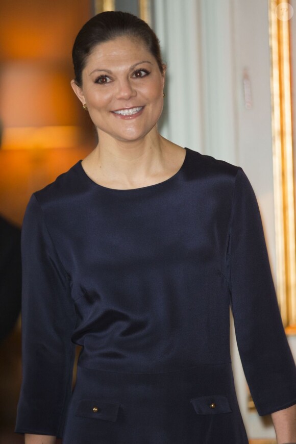 La princesse Victoria de Suède recevait le 18 février 2013 au palais royal, à Stockholm, Karim Ghellab, président de la Chambre des représentants du Maroc.