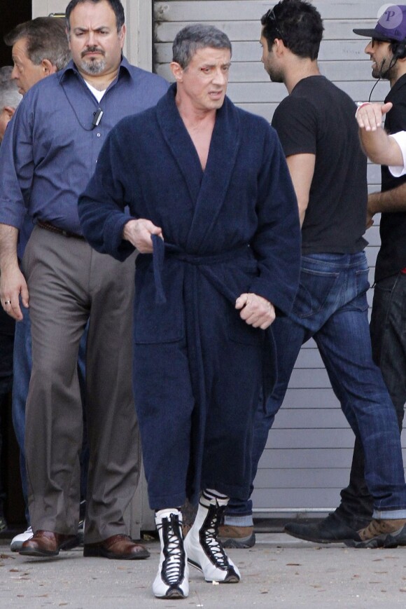 Sylvester Stallone de retour en boxeur pour le tournage de Grudge Match à la Nouvelle Orléans le 19 février 2013.