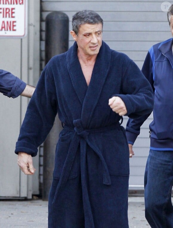 Sylvester Stallone en tenue avant d'aller boxer sur le tournage de Grudge Match à la Nouvelle Orléans le 19 février 2013.