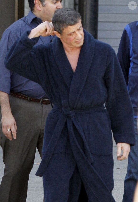 Sylvester Stallone arrive sur le tournage de Grudge Match à la Nouvelle Orléans le 19 février 2013.