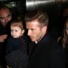 David Beckham et sa petite Harper lors de l'arrivée de la famille à Paris lundi 18 février 2013