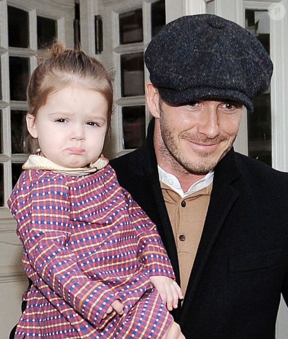 David Beckham et sa petite Harper le 18 février 2013 à Londres