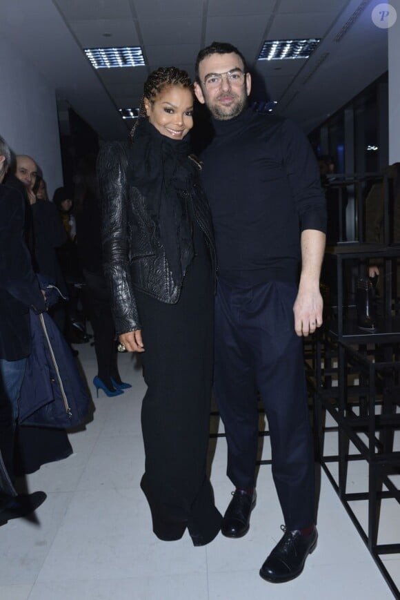 Janet Jackson avec le créateur Francesco Russo, à la soirée Sergio Rossi pendant la Fashion week de Milan, le 21 février 2013.
