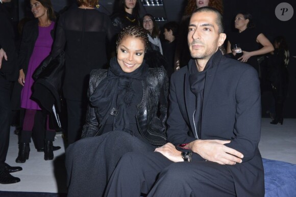 Janet Jackson au côté de son petit ami Wissam Al Mana à la soirée Sergio Rossi pendant la Fashion week de Milan, le 21 février 2013.