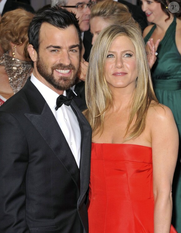 Jennifer Aniston et Justin Theroux lors de la 85e cérémonie des Oscars le 24 février 2013