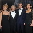 Steven Spielberg et Kate avec Daniel Day-Lewis et sa femme Rebecca lors de la 85e cérémonie des Oscars le 24 février 2013