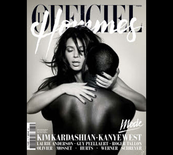 Kim Kardashian et Kanye West font la couverture de L'Officiel Hommes pour le printemps 2013.