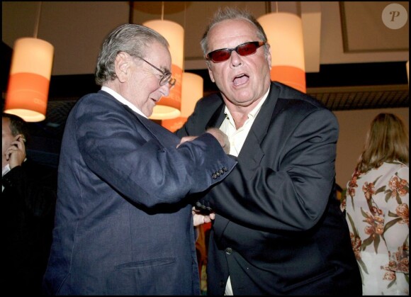 Jack Nicholson et Willy Rizzo à l'exposition Les années Grace à Monaco, le 11 juillet 2007.