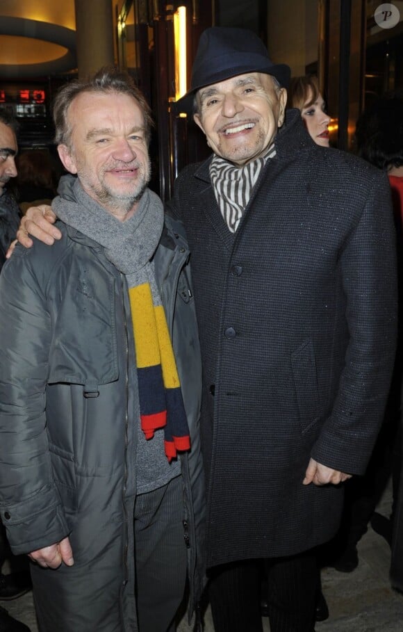 Dominique Pinon et Jean-Pierre Kalfon pour la 200e d'"Inconnu à cette adresse" au Théâtre Antoine à Paris, le 25 février 2013.