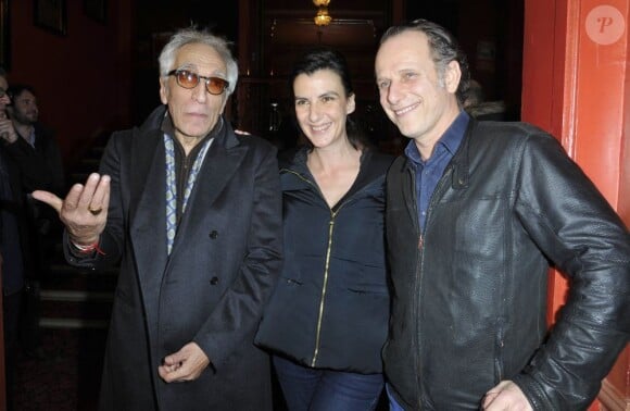 Charles Berling, Gérard Darmon et Delphine de Malherbe pour la 200e d'"Inconnu à cette adresse" au Théâtre Antoine à Paris, le 25 février 2013.