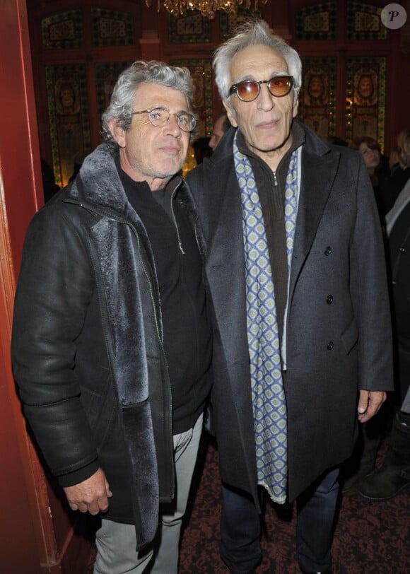 Michel Boujenah et Gérard Darmon pour la 200e d'"Inconnu à cette adresse" au Théâtre Antoine à Paris, le 25 février 2013.