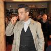 Robbie Williams a présenté la nouvelle collection de sa ligne de vêtements pour homme, Farrell, à Berlin le 26 février 2013.