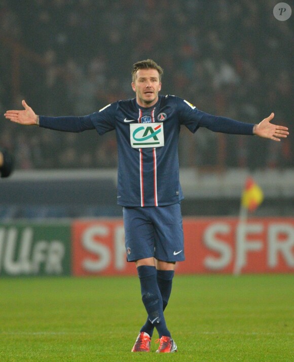 David Beckham lors du match entre le Paris Saint-Germain et l'Olympique de Marseille (2-0) le 27 février 2013 à Paris