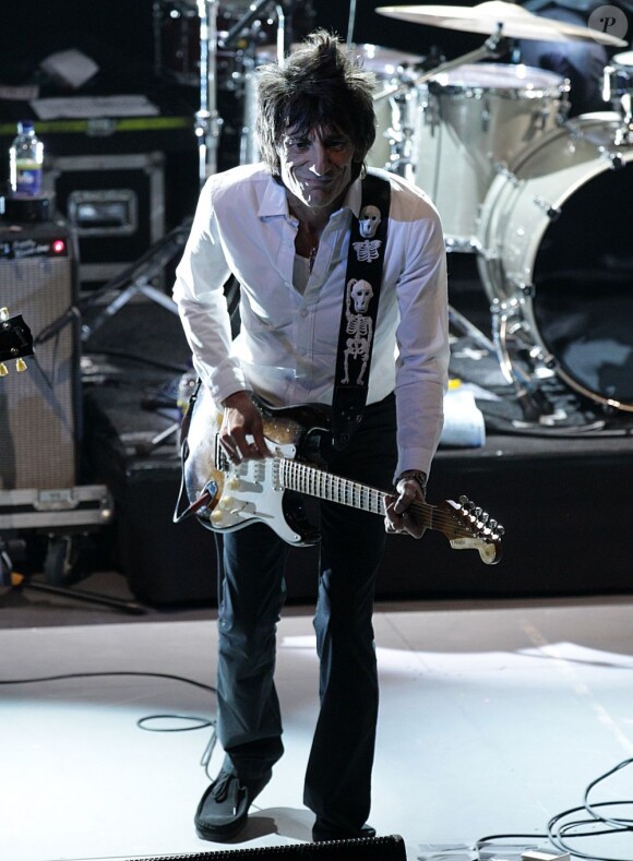 Ronnie Wood sur la scène des NME Awards organisés au Troxy à Londres, le 27 février 2013.