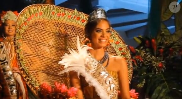 Hinarani de Longeaux lors de son élection comme Miss Tahiti 2012.