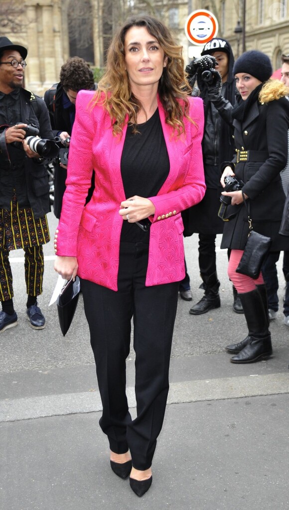Mademoiselle Agnès arrive à la mairie de Paris pour assister au défilé Balmain automne-hiver 2013-2014. Le 28 février 2013.