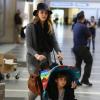 Jessica Alba et sa fille Honor au départ de l'aéroport de Los Angeles à destination de Paris. Le 28 février 2013.