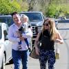 Hilary Duff et son mari Mike Comrie emmènent leur petit Luca à une fête d'anniversaire à Studio City (Los Angeles), le samedi 9 mars 2013.