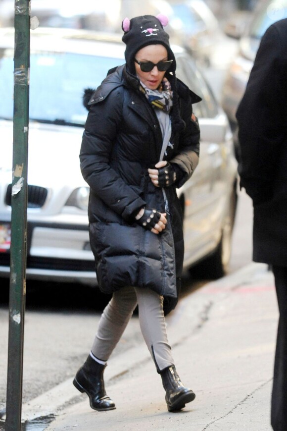 Madonna dans les rues de New York, le 9 mars 2013.